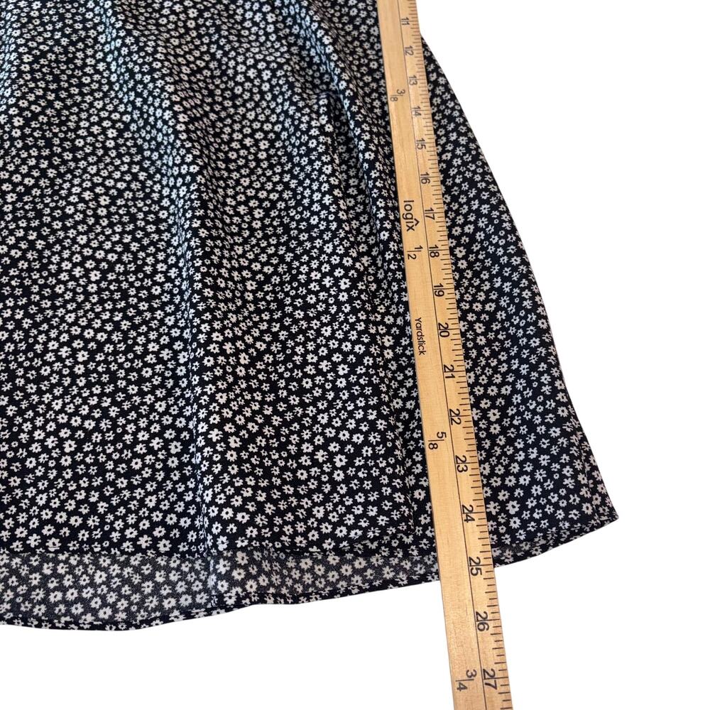 H&M Divided Black White Daisy Floral Skater Dress Sleeveless Summer Sun Dress 10 - Picture 8 of 9